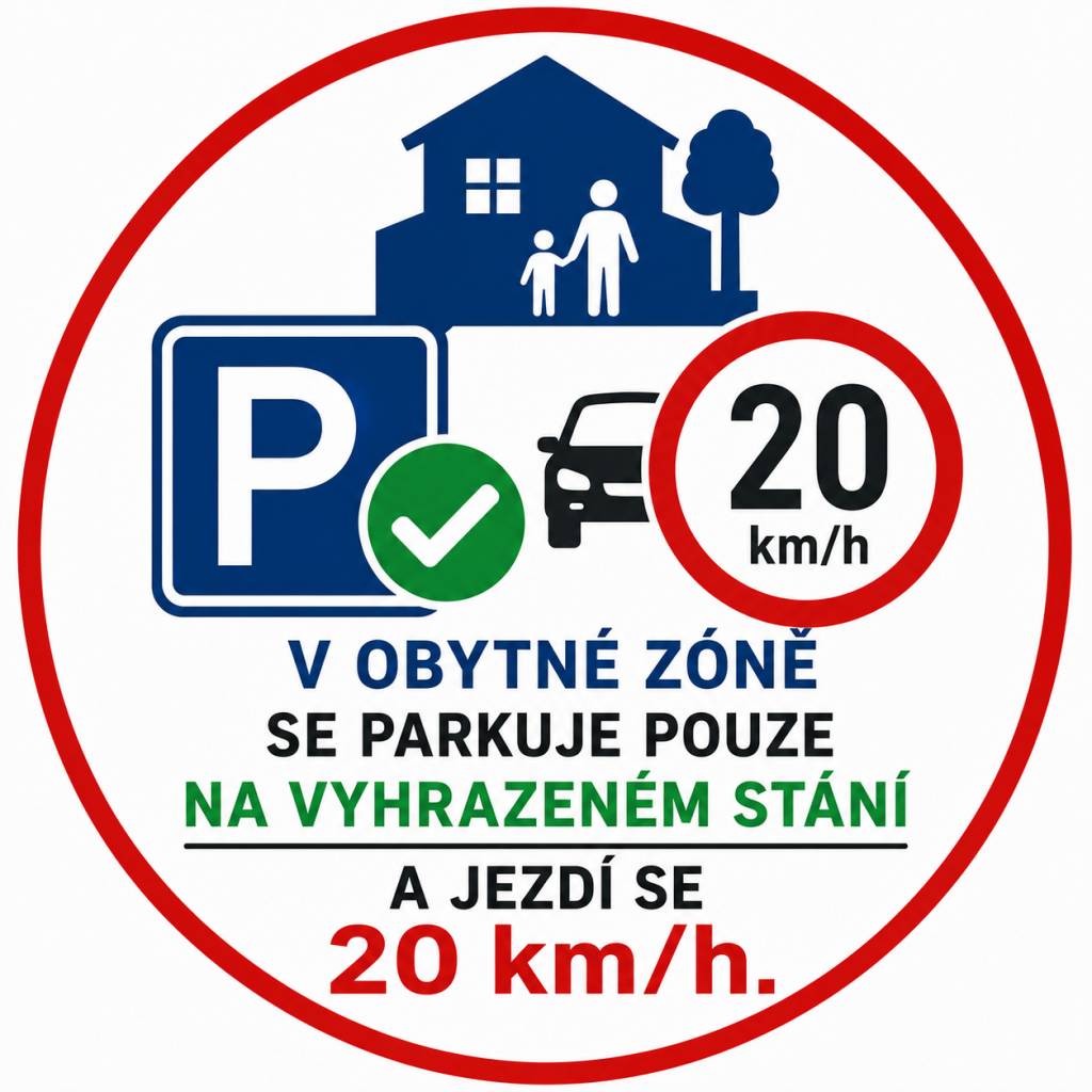 Upozornění občanům na nesprávné stání a parkování vozidel v obci.