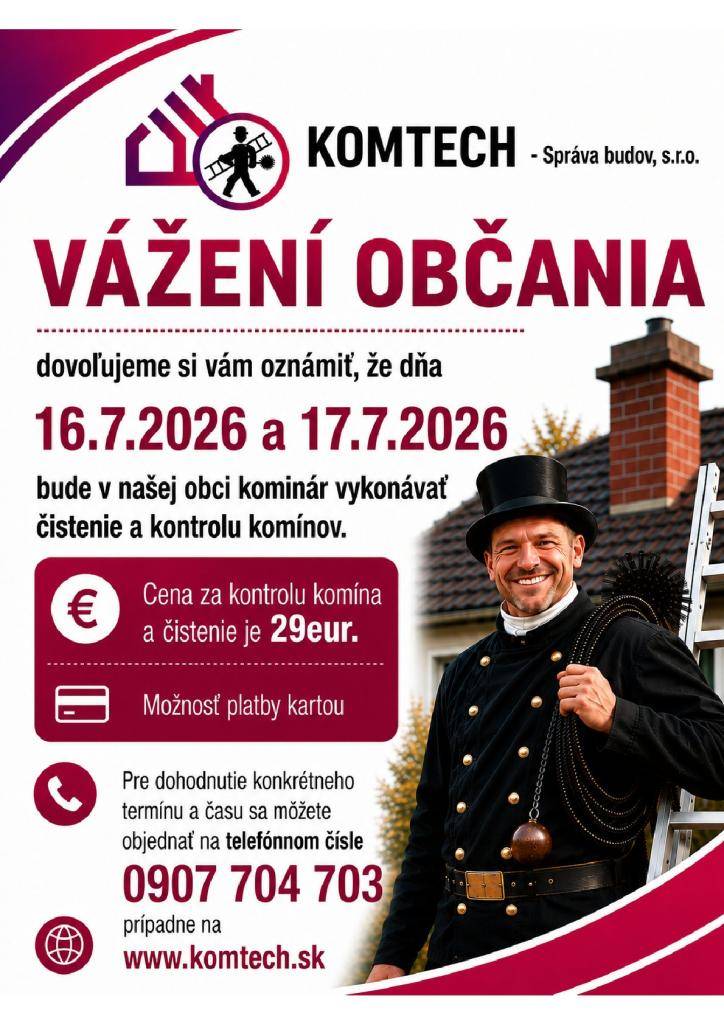 Čistenie komínov v našej obci