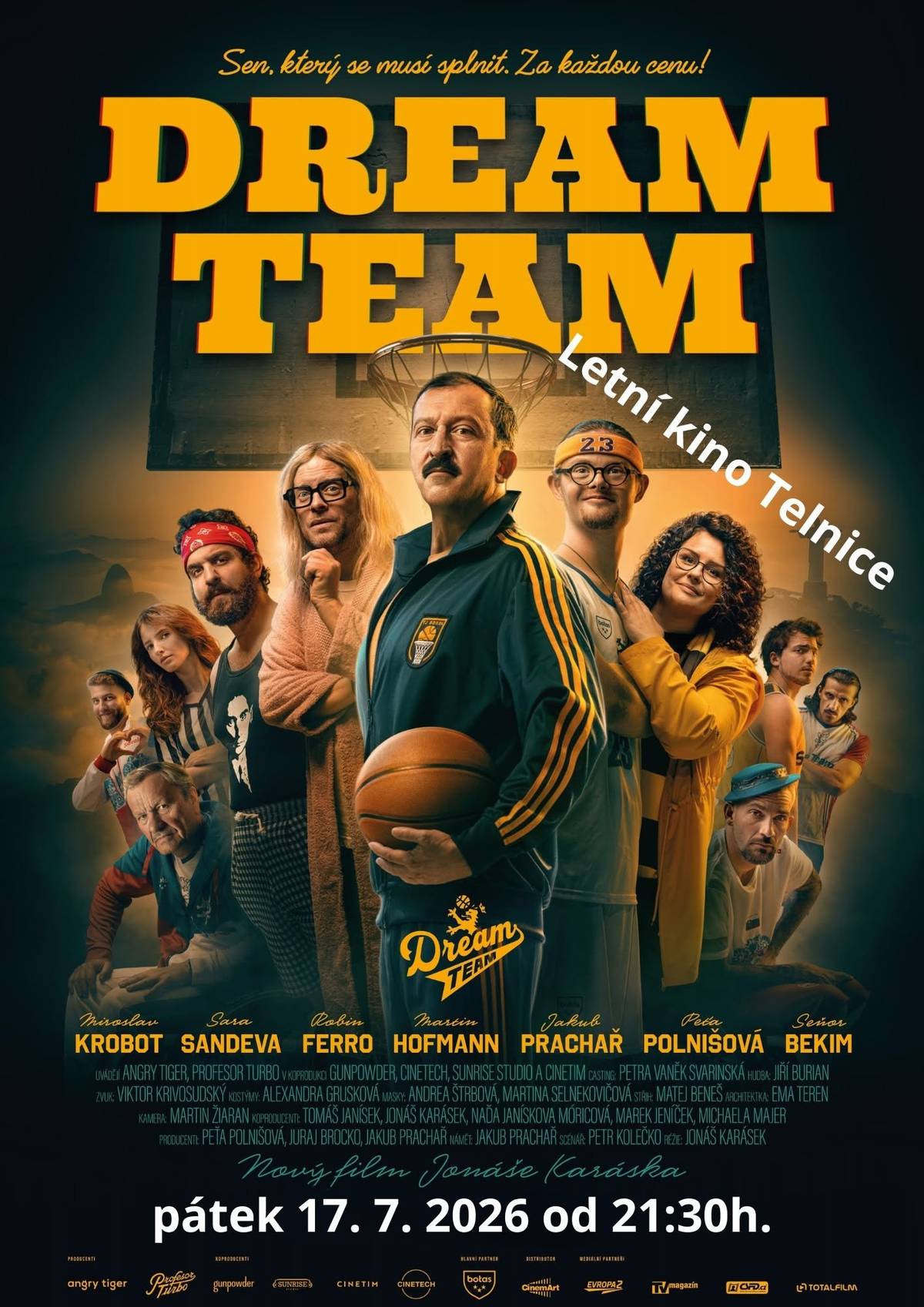 V pátek 17. 7. vás zveme na promítání české komedie Dream Team. Od 20:30 bude připraveno občerstvení, film začne ve 21:30. Přijďte si užít příjemný letní večer! V případě nepříznivého počasí je zajištěna mokrá varianta.