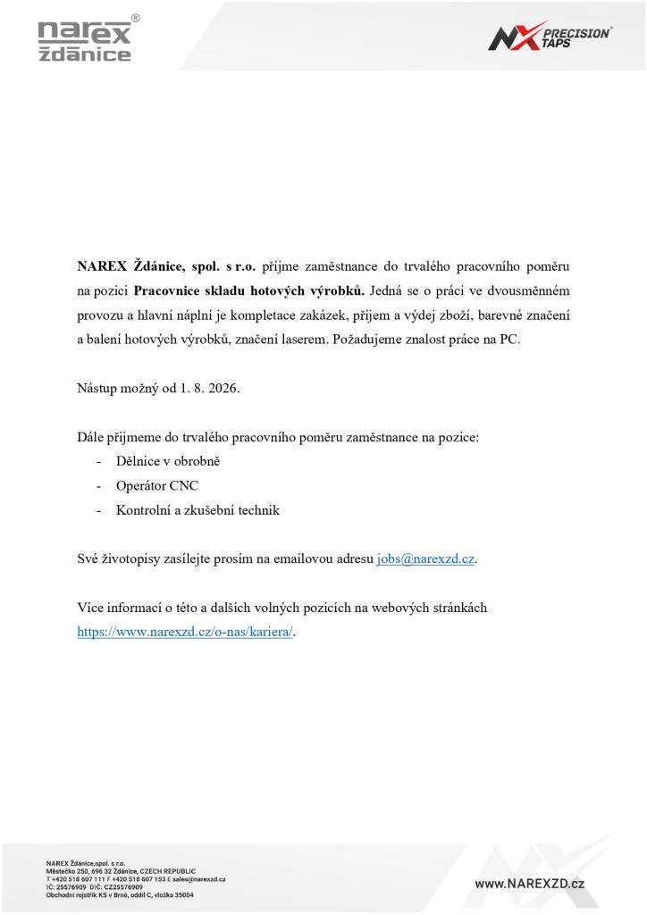 abídka práce: