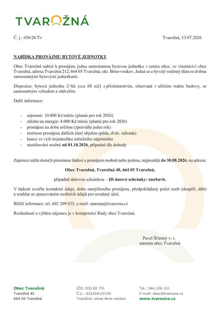 Tvarožná č. p. 212