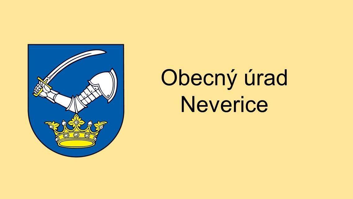 Obecný úrad v Nevericiach bude 16.07.2026 zatvorený.
