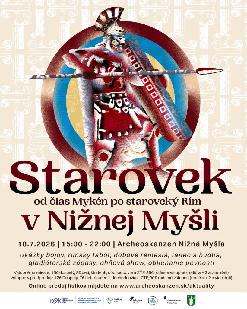Starovek v Nižnej Myšli, ktoré bude prebiehať v sobotu, 18.7.2026 v Archeoskanzene Nižná Myšľa