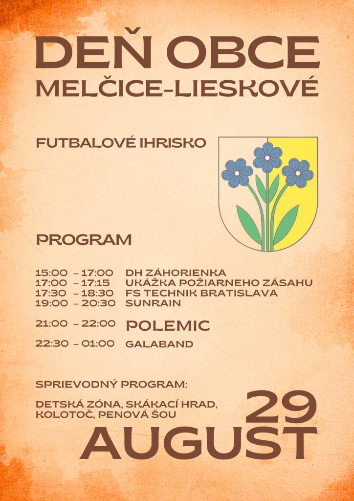 Deň obce - program 29.8.2026