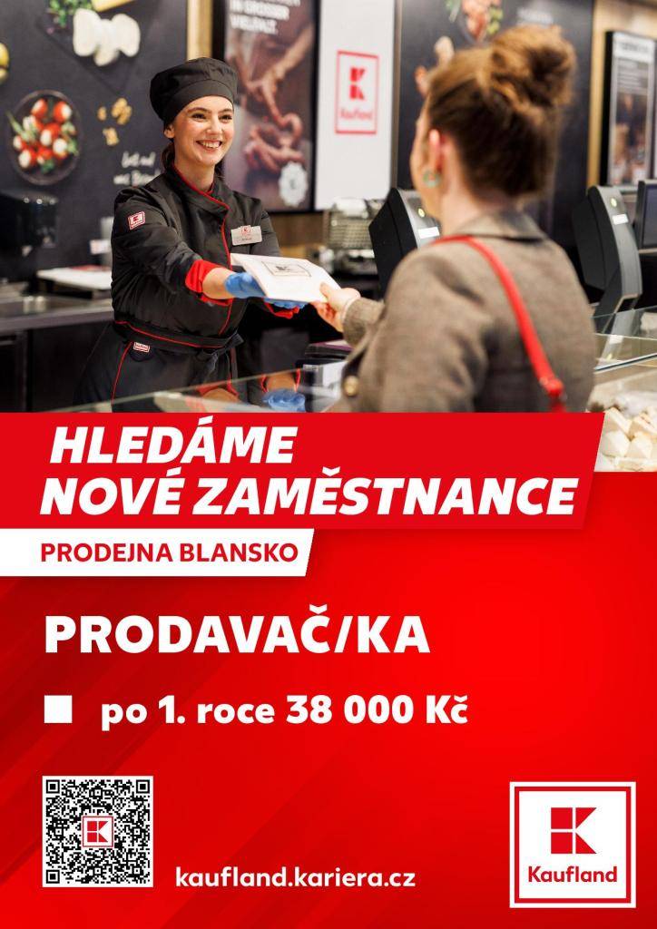 Prodejna Kaufland v Blansku aktuálně hledá nové zaměstnance na pozici prodavač/ka. Po roce u nás můžete dosáhnout mzdy až 38 000 Kč. Pokud máte zájem, neváhejte se přihlásit a stát se součástí našeho týmu.