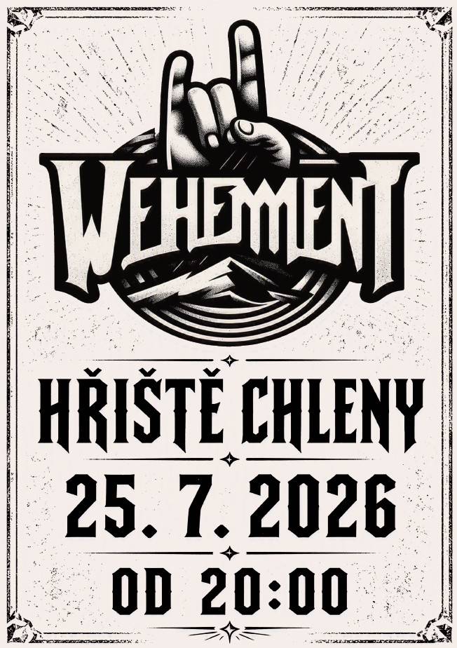 TJ Sokol Chleny pořádá tradiční pouťovou zábavu na hřišti ve Chlenech. Letos bude hrát kapela Wehement z Mostku u Chocně.