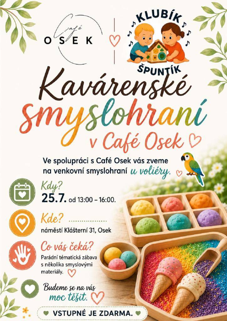Interaktivní odpoledne pro malé i velké s Klubíkem špuntíkem na zahradní terase Café Osek.