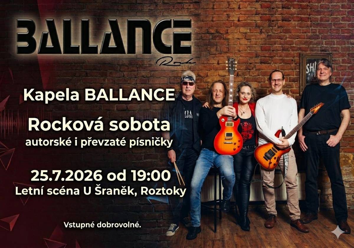 ZRUŠENO!!!    Rocková sobota s kapelou Ballance