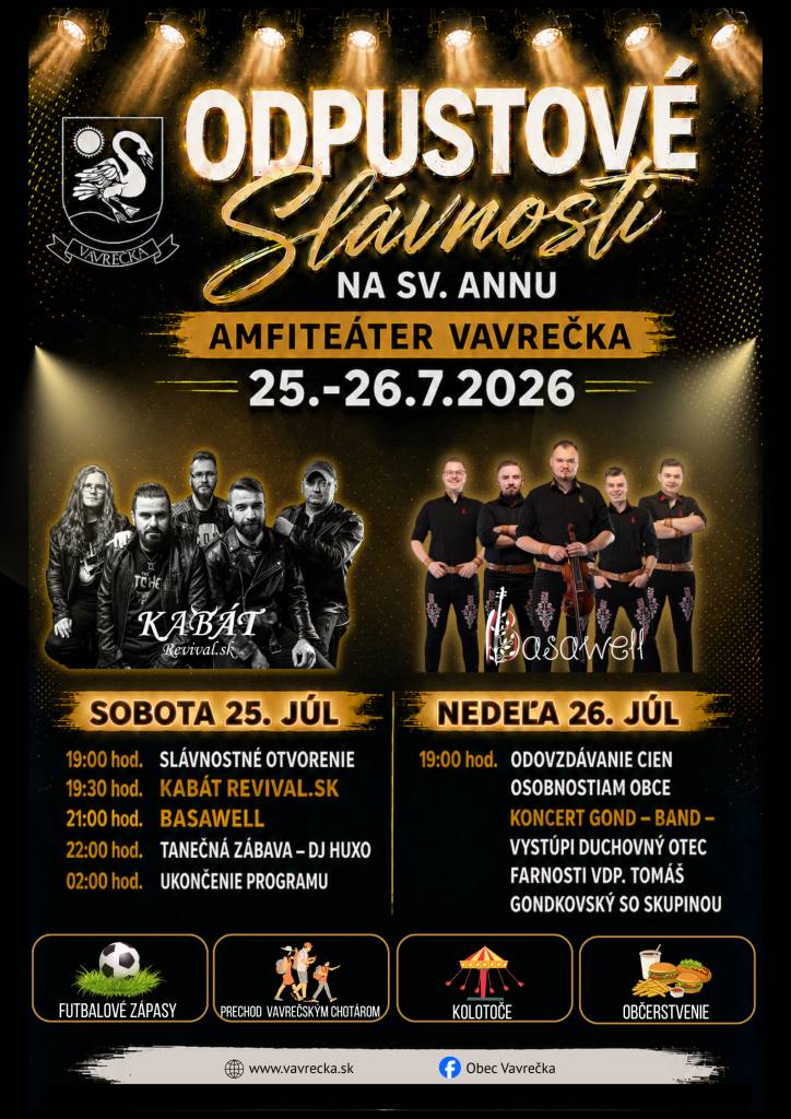 Program na odpustové slávnosti na sv. Annu