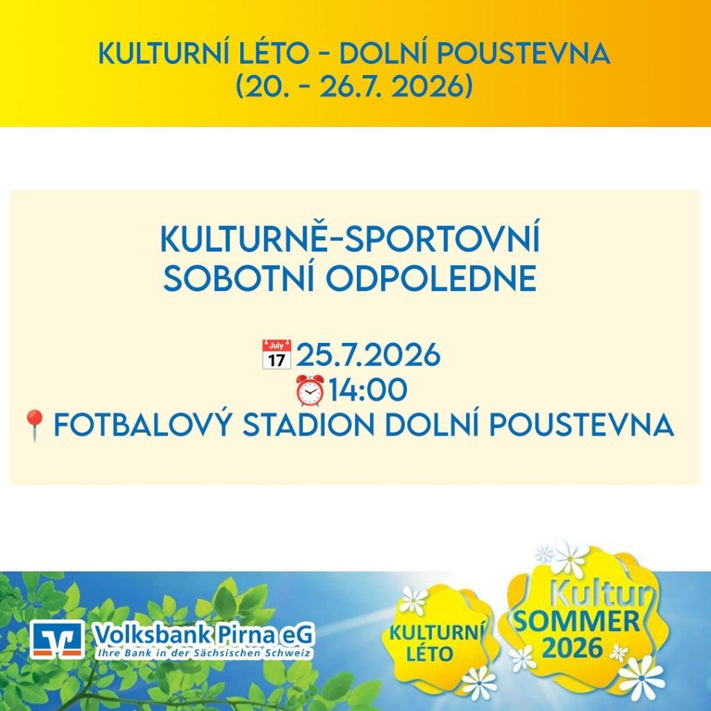 Zveme vás na kulturně-sportovní odpoledne s hudebním vystoupením ústecké skupiny "Honáci" hrající country. Součástí programu bude fotbalové utkání staré gardy. Občerstvení zajištěno.