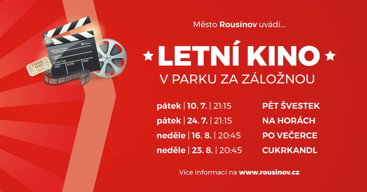 Město Rousínov zve na prázdninové projekce filmů.