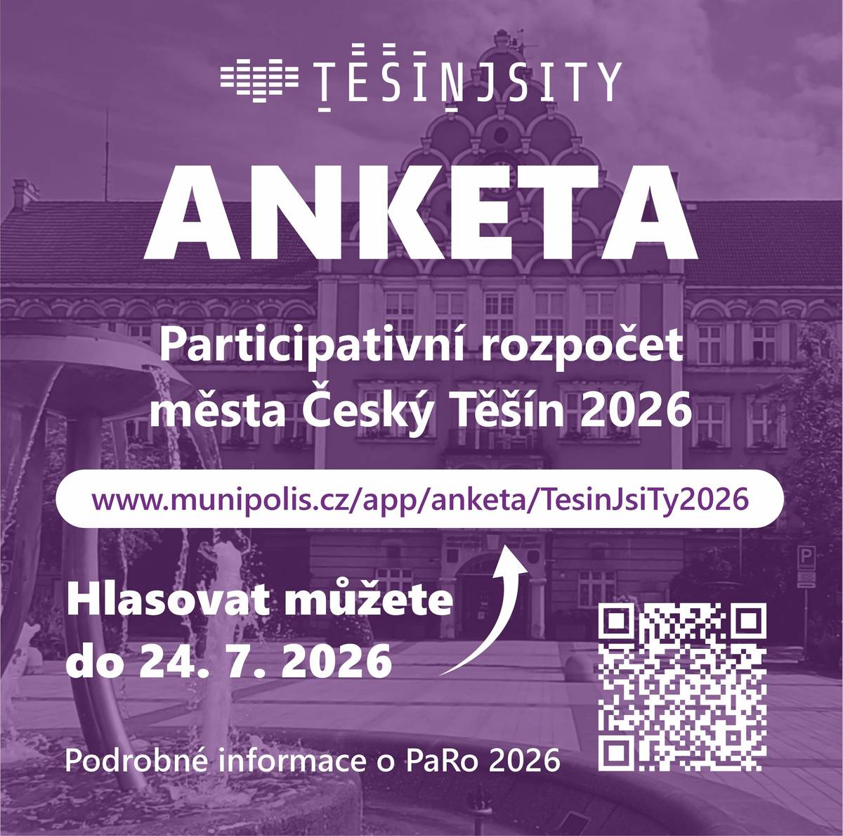 🏆  Tohle bude napínavé do poslední sekundy! Hlasování v našem participativním rozpočtu pro Český Těšín míří do finále. Abychom vás napínali až do samotného konce, nemůžeme samozřejmě prozradit, jak si který konkrétní projekt vede a kdo aktuálně drží prvenství. Můžeme vám ale poodhalit průběžné statistiky. A věřte nám, je to neskutečně těsné! 🥇 vs. 🥈 Rozdíl mezi 1. a 2. místem je pouhých 8 HLASŮ! Stačí, aby hlasovala jedna rodina nebo parta kamarádů, a celé pořadí se může okamžitě obrátit. 🥉 Projekt na 3. místě momentálně ztrácí skoro polovinu hlasů na průběžného lídra, ale pokud jeho fanoušci zaberou, stále má šanci pořadím pořádně zamíchat! Tady jde opravdu o každý klik. Který z projektů nakonec proměníme v realitu? O tom rozhodujete vy! 🗳️ Které projekty bojují o vaši přízeň?  🎄 VÁNOCE, KTERÉ SPOJUJÍ – ADVENTNÍ VÍKENDY: Kouzelná sváteční atmosféra a setkávání během adventu u nás ve městě.  🎾 OSVĚTLENÍ TENISOVÉHO KURTU: Skvělá zpráva pro sportovce, která umožní hru i v podvečerních a večerních hodinách.  🌳 ZASTAVENÍ NEJEN PRO MAGDU: Nové lavičky k odpočinku pro seniory, maminky s kočárky i unavené chodce. ⏱️ Jak a do kdy hlasovat?  Nemusíte nikam chodit, vše zvládnete online, bezpečně a během minuty přes platformu Munipolis. 👉 HLASOVAT MŮŽETE ZDE. Každý z vás má k dispozici 2 kladné hlasy (pro své favority) a 1 záporný hlas (pokud nějaký záměr vyloženě nepodporujete). ⏰ POZOR! Hlasování končí už v pátek 24. července 2026. Nenechte o vítězi rozhodnout náhodu nebo pouhých pár hlasů. Pojďme společně vybrat to nejlepší pro náš Český Těšín. Každý hlas tvoří budoucnost našeho domova! Podrobné informace o projektech najdete na webu PaRo Český Těšín.