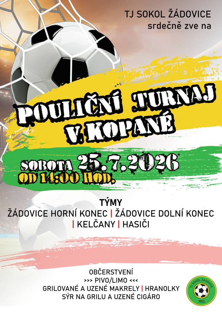 v sobotu 25.7.2026, od 14 hodi