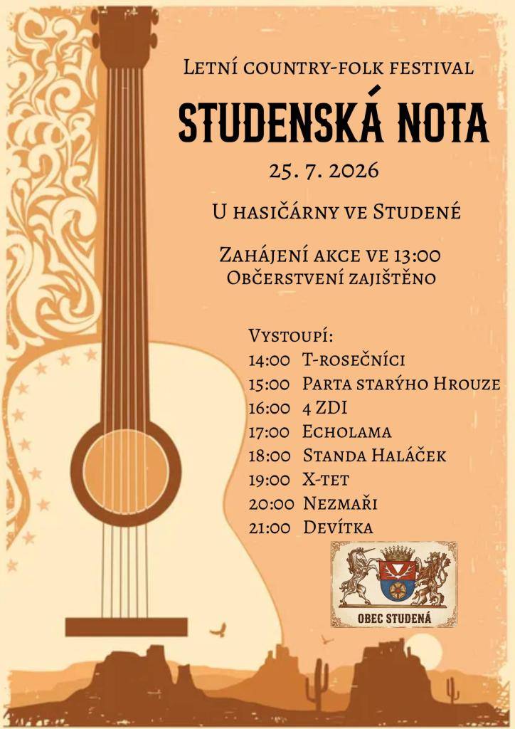 V sobotu 25. července za hasičárnou od 13:00 hodi