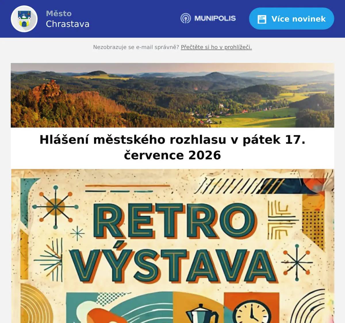 Kino hraje dnes od 17:30 animovaný film MIMONI A MONSTRA. Zároveň Vás zveme dnes na letní kino od 21:30 na louce u hasičského muzea. Hraje se film PĚT ŠVESTEK. Bylo nalezeno pouzdro s brýlemi na poště.  Více informací na podatelně tel. 482 363 812.