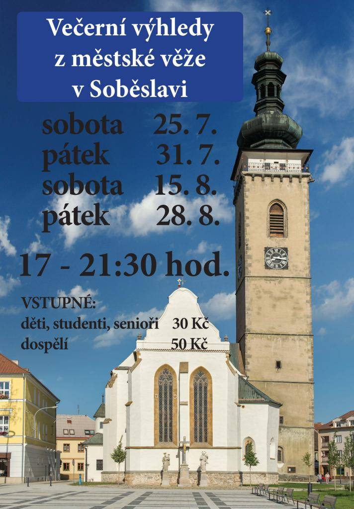 Vystoupejte na městskou věž ve večerních hodinách. Odhalí se Vám zajímavý pohled na naše město.