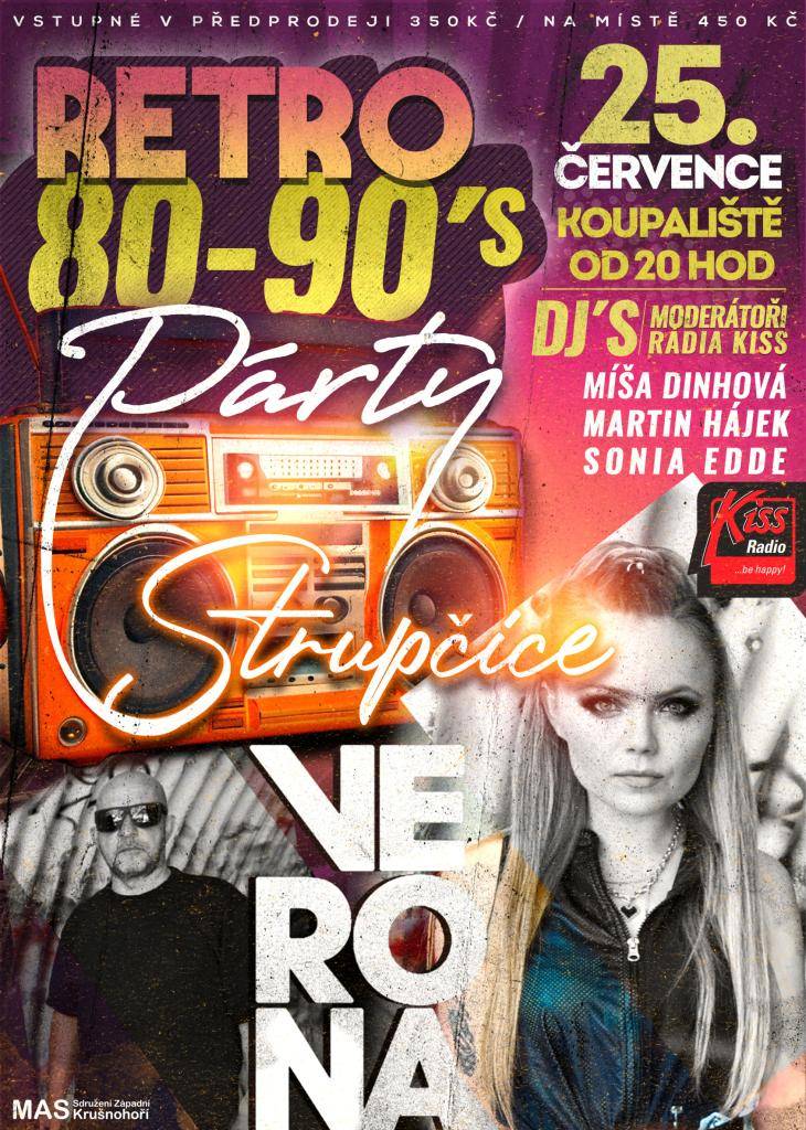 Retro párty s Veronou pod širým nebem na koupališti ve Strupčicích.