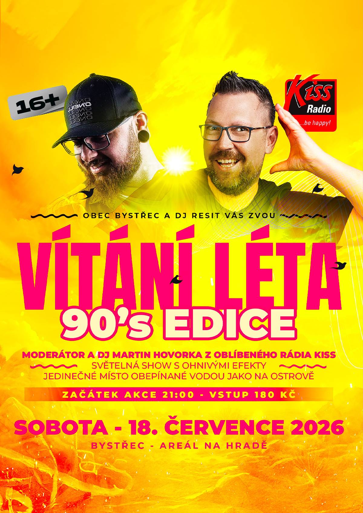 Obec Bystřec a DJ Resit Vás zvou na akci "Vítání léta" 🎶🎉již tuto sobotu 18. července od 21:00 hodin.