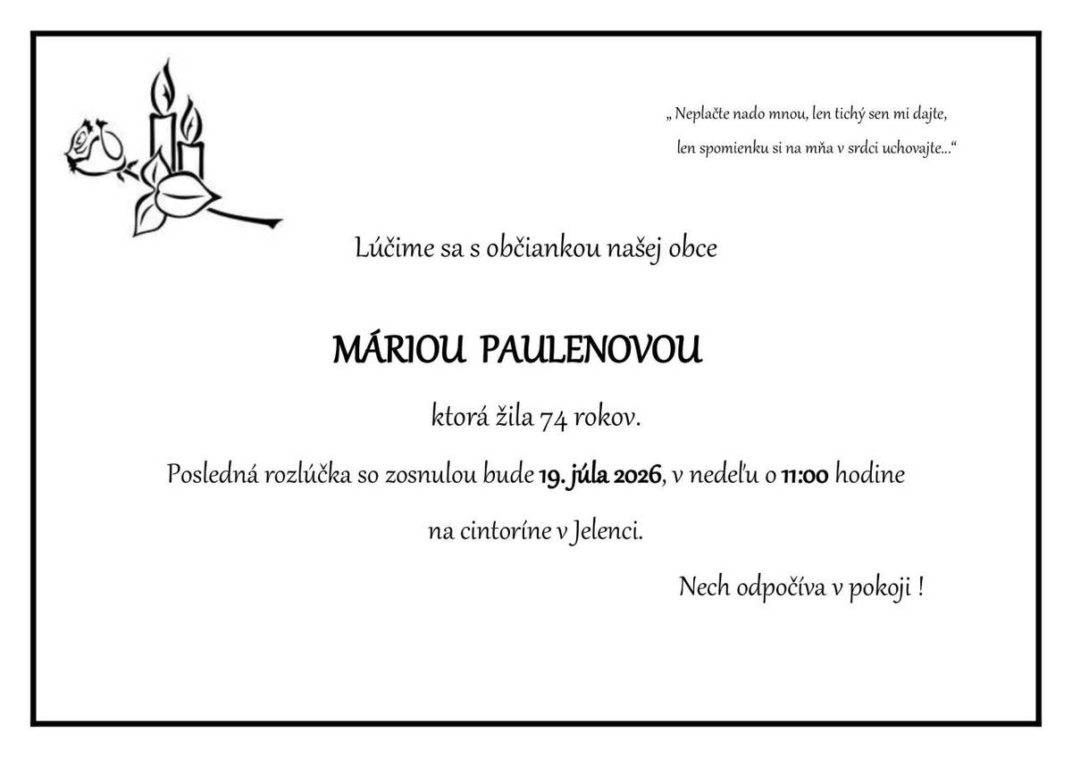 Úprimnú sústrasť celej rodine.
