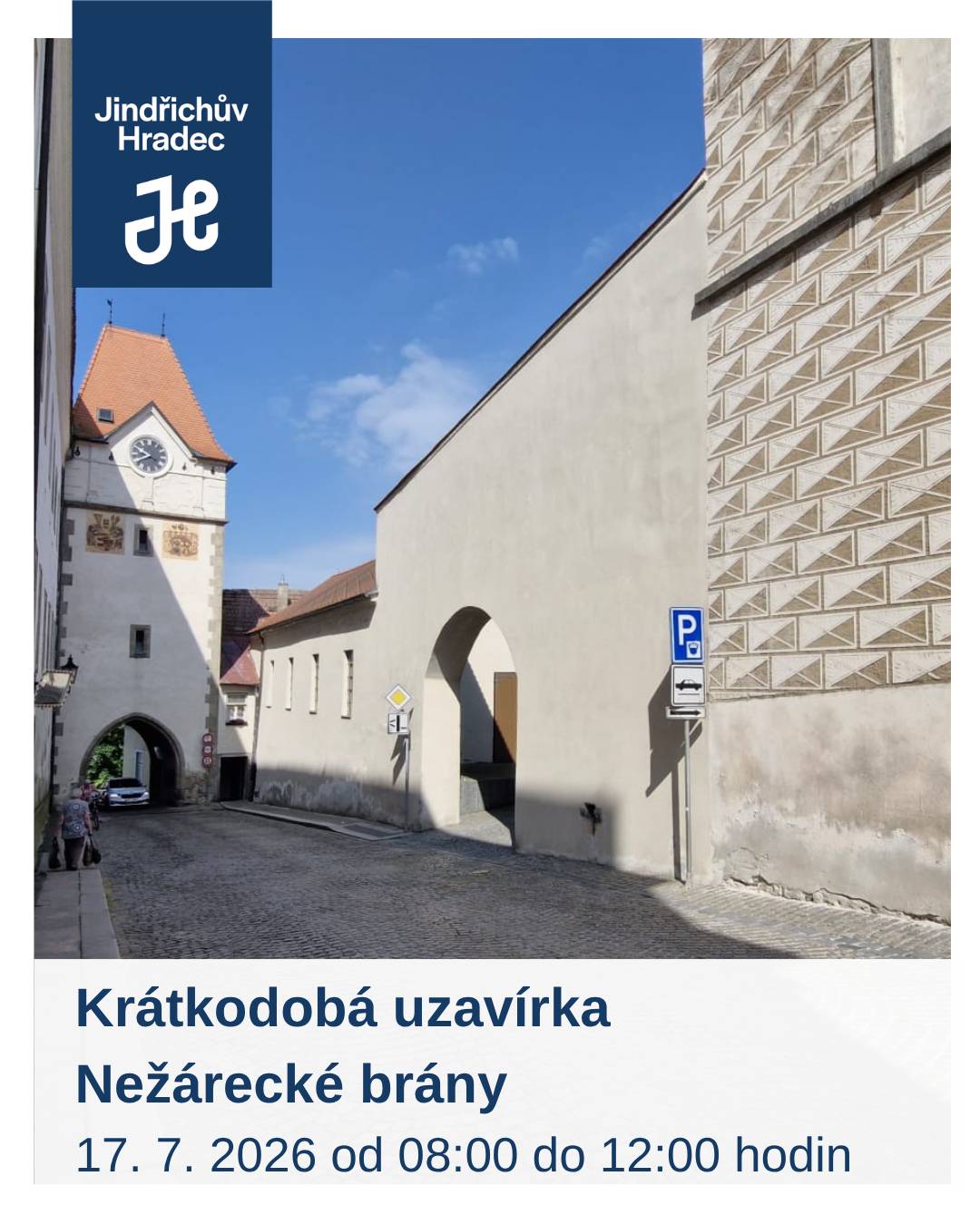 V pátek 17. července bude od 8:00 do 12:00 hodin z důvodu odstranění havárie odvodňovacího kanálku uzavřena Nežárecká brána. Děkujeme za pochopení.