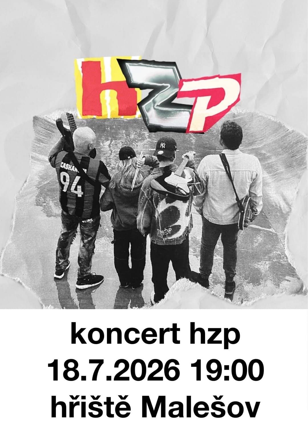 Kiosek v Malešově na hřišti zve dnes 18.7.2026 od 19:00 na koncert kapely HZP (rock/poprock, světová a domácí klasika+vlastní tvorba).