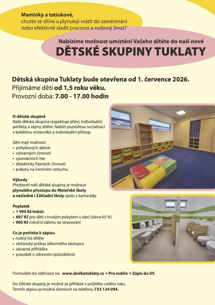 Otevření dětské skupiny v Tuklatech