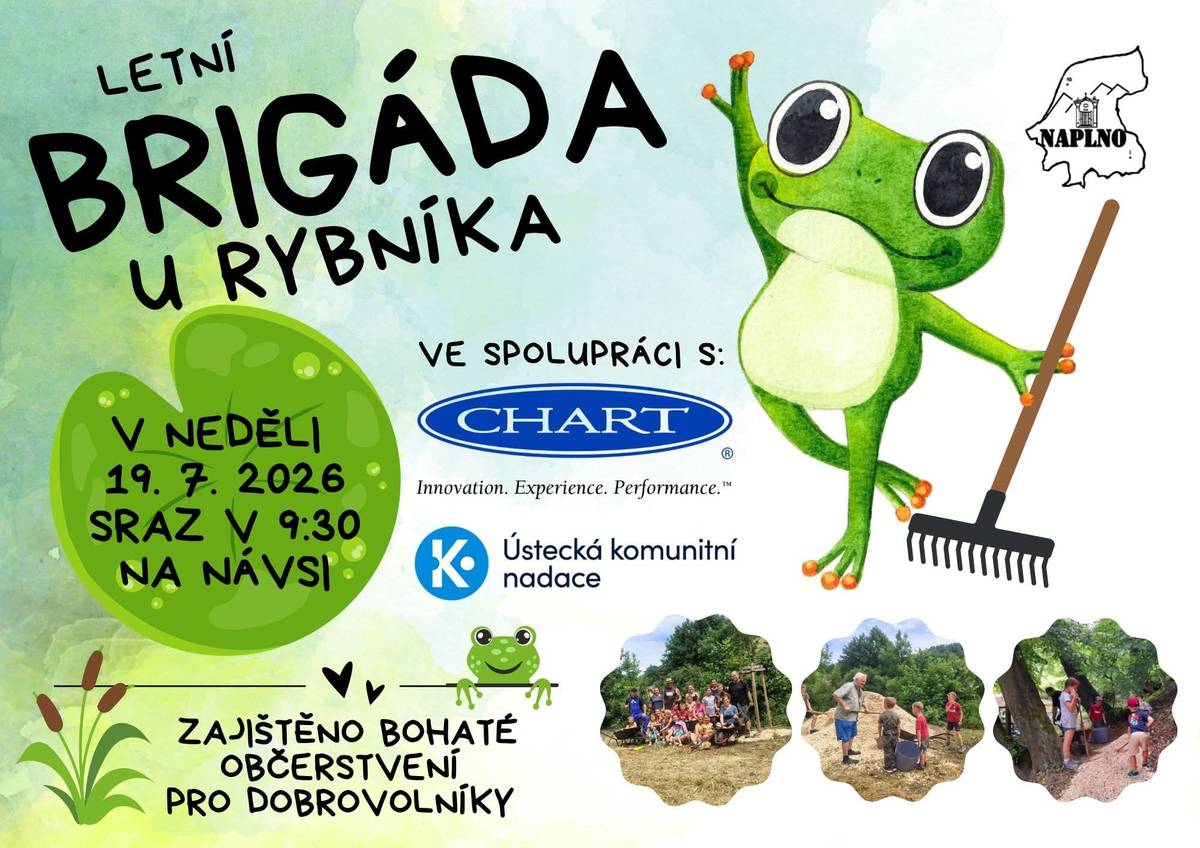 Poptáváme místní siláky s vlastním aku nářadím, kromě drobných prací okolo rybníka je v plánu vyrobit můstek přes náhon. Těšíme se však i na všechny dámy a děti😍😊 Spolek NAPLNO