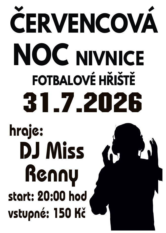 TJ Nivnice zve na Červencovou noc v pátek 31.7. od 20:00 na fotbalové hřiště v Nivnici.