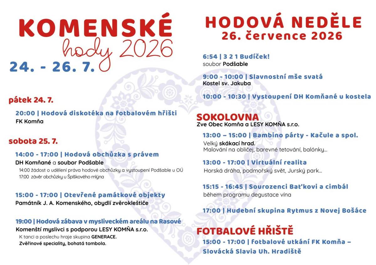 Program hodů 2026