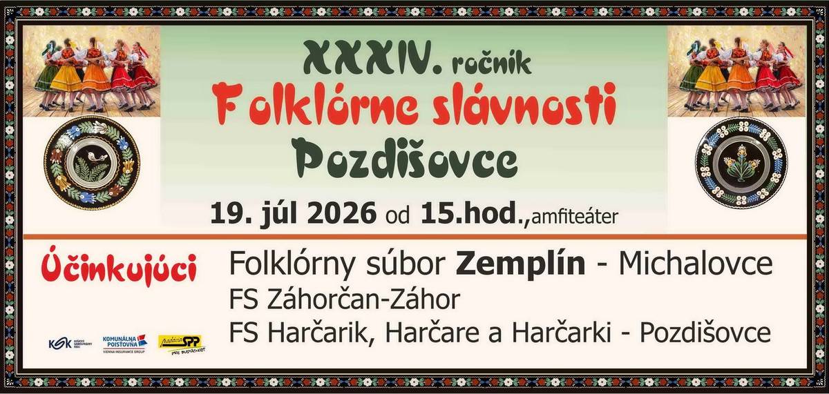 Pozývame Vás na XXXIV. ročník Folklórnych slávnosti