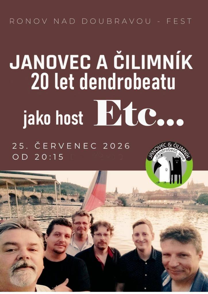 Janovec a Čilimník 20 let dendtobeatu jako host Etc..., začátek ve 20:15 hodin.