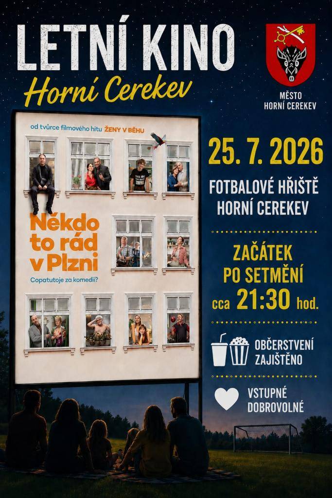Město Horní Cerekev zve na letní kino.