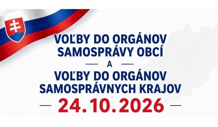 Predseda Národnej rady Slovenskej republiky vyhlásil termín spojených komunálnych a krajských volieb, ktoré sa uskutočnia 24. októbra 2026