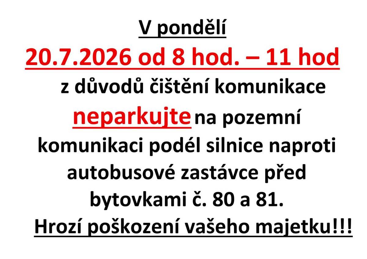 Zákaz parkování.