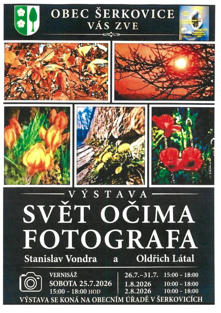 Výstava fotografií Stanislava Vondry a Oldřicha Látala  na OÚ v Šerkovicích