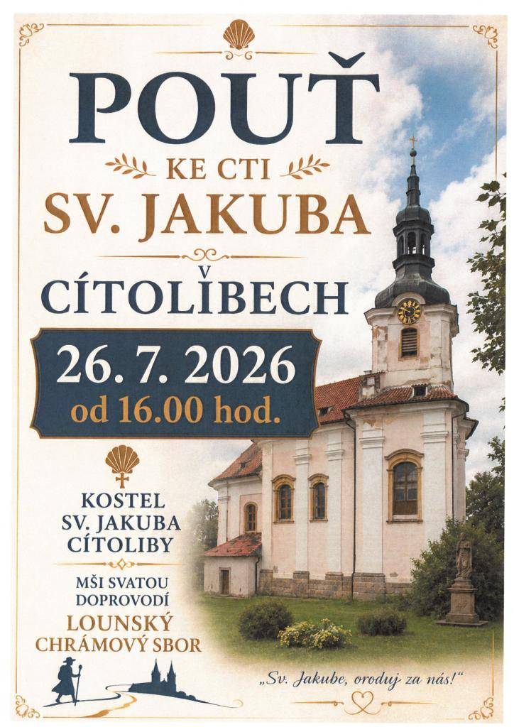 26.7.2026 od 16:00 hodin. Mši svatou doprovodí Lounský chrámový sbor.