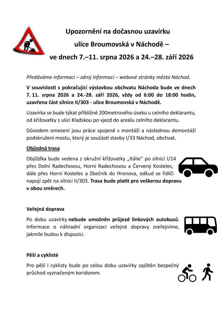07. - 11. srpen 2026  24. - 28. září  2026