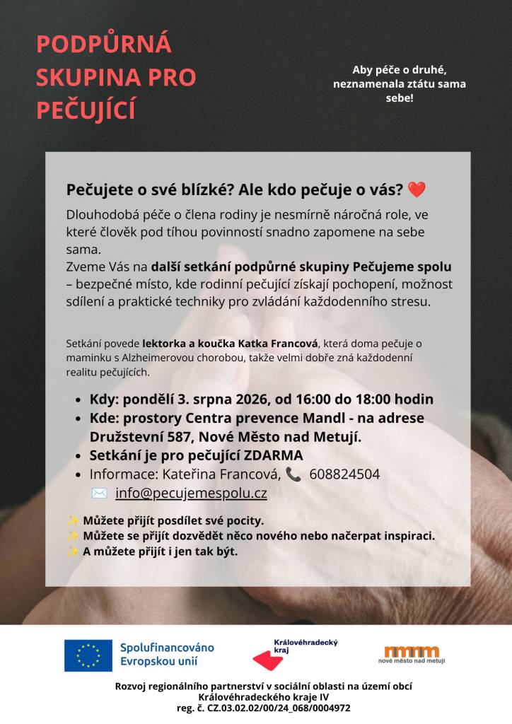 3.srpna 2026, od 16:00-18:00 hodin, Centrum prevence Mandl