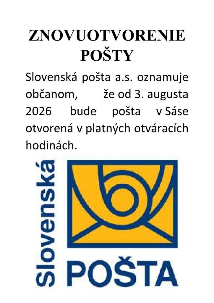 Znovuotvorenie pošty