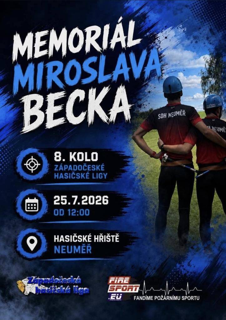 V sobotu 25.7.2026 od 12 hodin zve SDH Neuměř na hasičskou soutěž 8.kola Západočeské hasičské ligy.