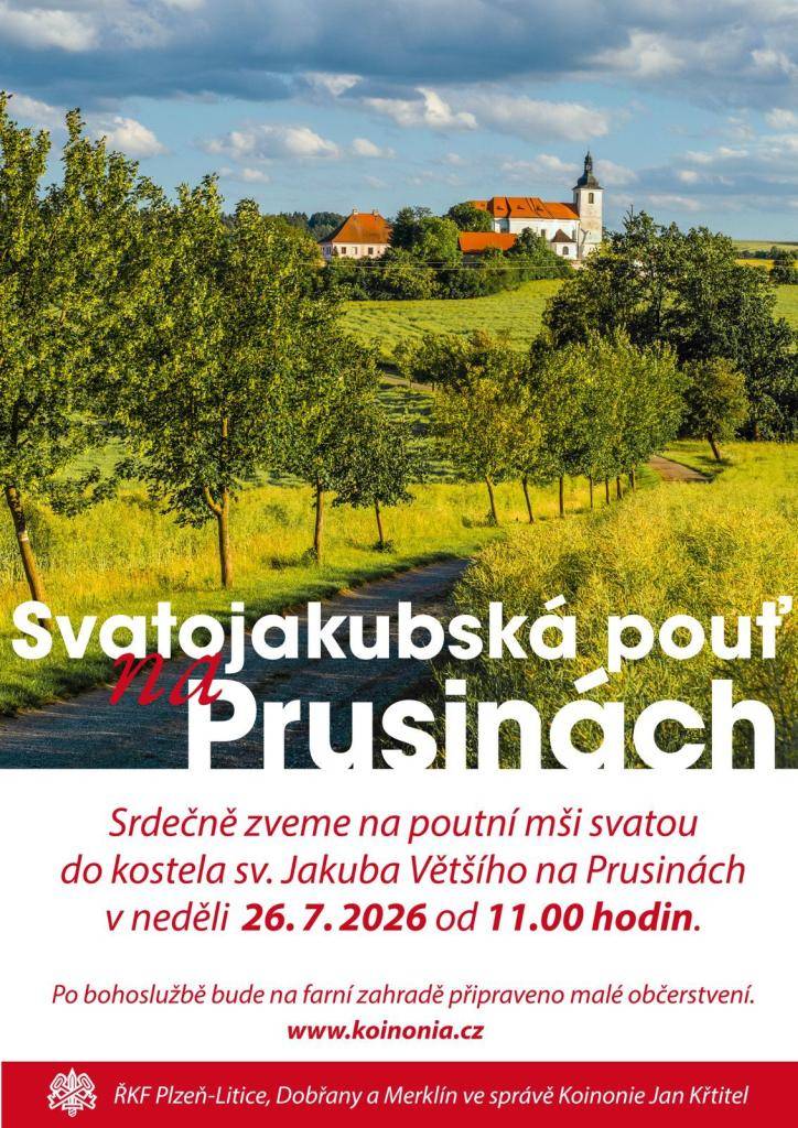 Srdečně zveme na poutní mši svatou v neděli 26.7.2026 od 11.00 h