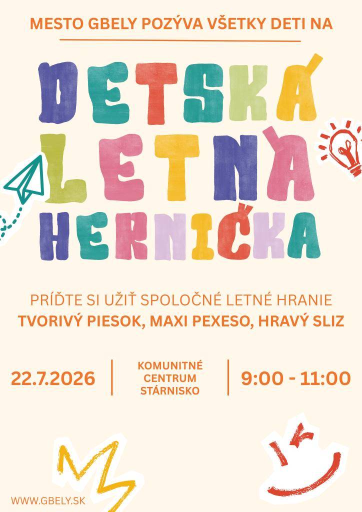Príďte si užiť príjemné letné dopoludnie plné zábavy a hier.