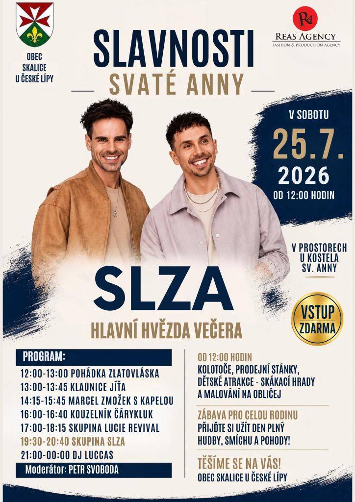 V sobotu 25. července 2026 se v prostorách a okolí kostela sv. Anny v obci Skalici u České Lípy uskuteční akce, která nabídne bohatý program pro všechny návštěvníky.