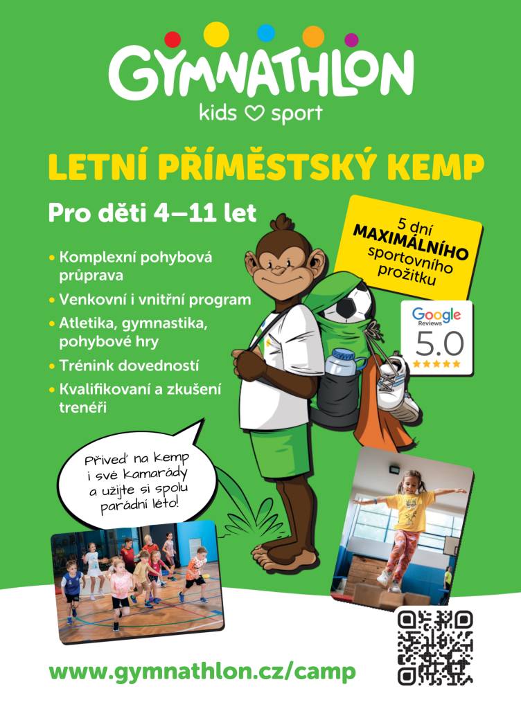 Letní příměstský kemp Gymnathlon je ideální pro mladé sportovce od 4 do 11 let.