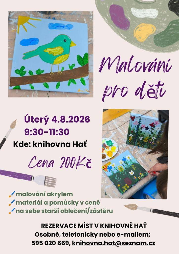V úterý 4.8.2026 od 9.30 do 11.30 hod.