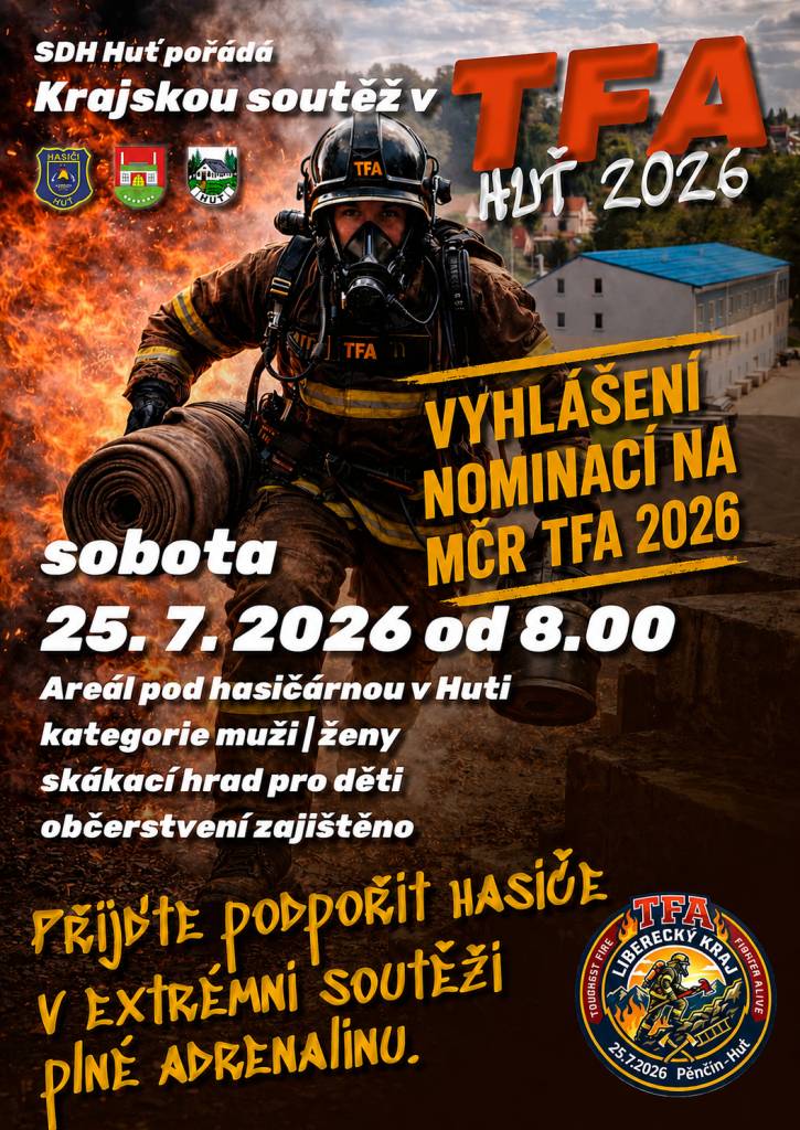 SDH Huť pořádá Krajskou soutěž v TFA