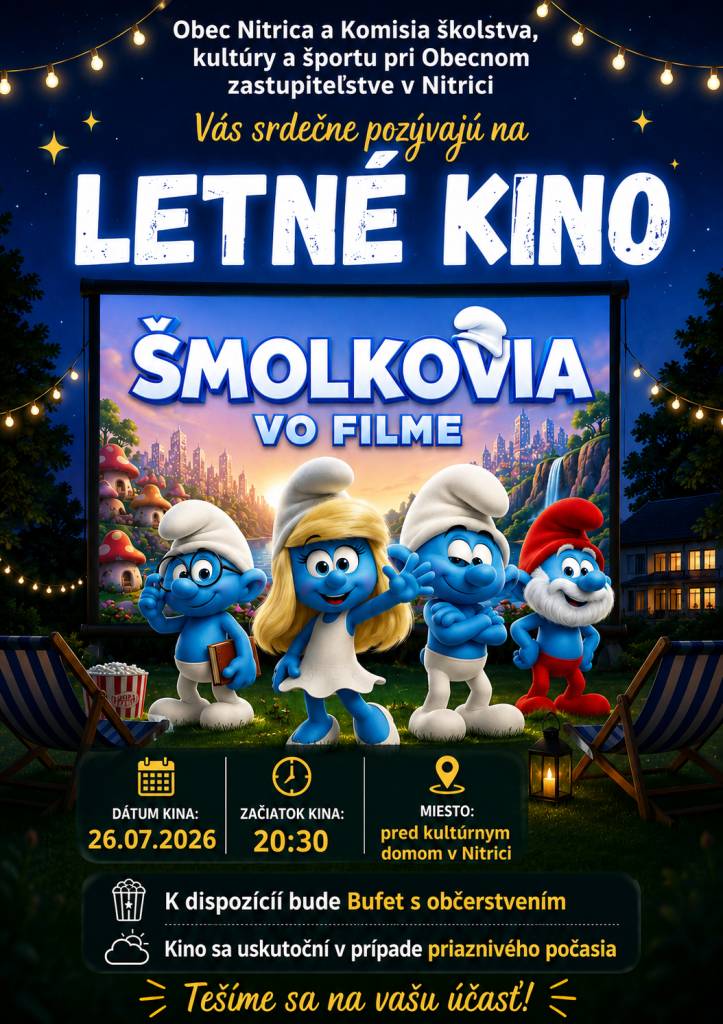 Letné kino 26.7.2026 o 20:30