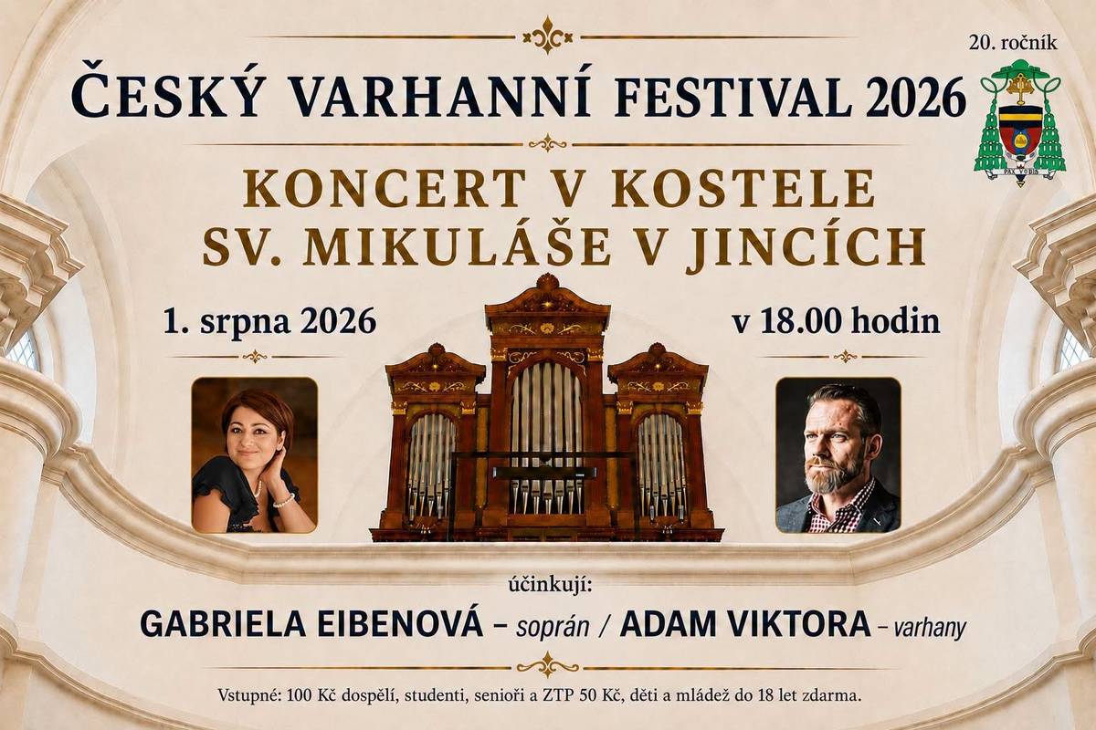 Dne 1. 8. 2026 od 18 hodin se v kostele sv. Mikuláše v Jincích uskuteční varhanní koncert v rámci Českého varhanního festivalu 2026. Účinkují: Gabriela Eibenová - soprán, Adam Viktora - varhany.  Vstupné: 100 Kč, senioři a ZTP 50 Kč.