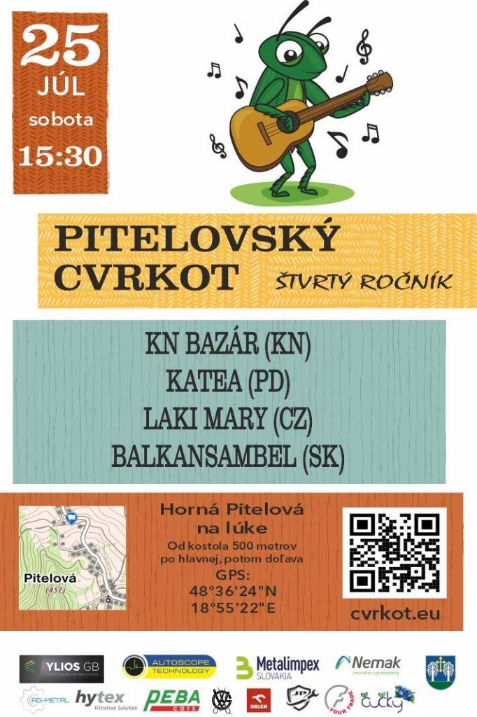 Pitelovský cvrkot - štvrtý ročník - sobota 25.júla 2026 od 15,30 hod.