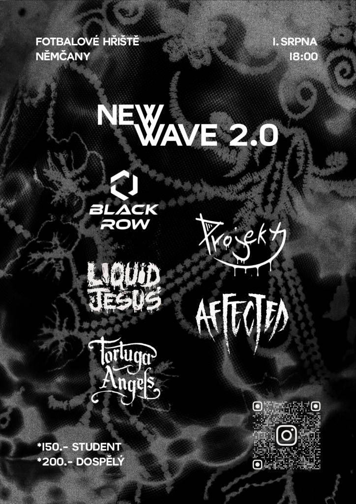 Kapela 3. projekt zve na festival New Wave 2.0, který se uskuteční 1. srpna 2026 v 18.00 hod na fotbalovém hřišti v Němčanech. Vstupné:  150 Kč - student  200 Kč - dospělý